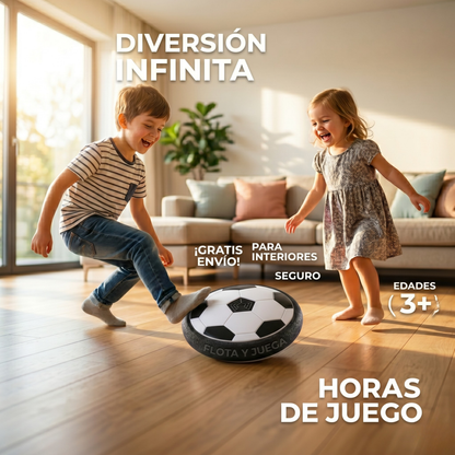 GlowBall Pro™ – Pelota Hover de Fútbol con LED Multicolor | Segura para Interiores, Estimula el Movimiento y la Coordinación
