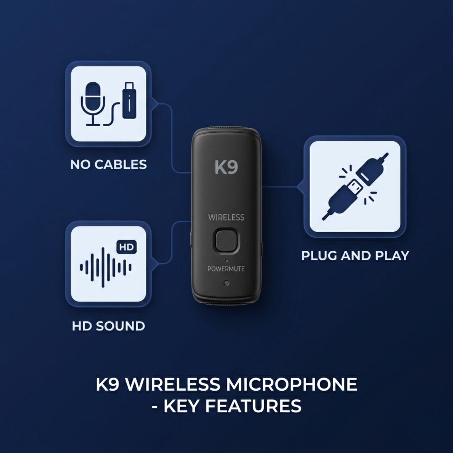 ClearVox™ – Micrófono Inalámbrico para Creadores | Sin Cables, Reducción de Ruido, Ideal para Lives, y Grabaciones