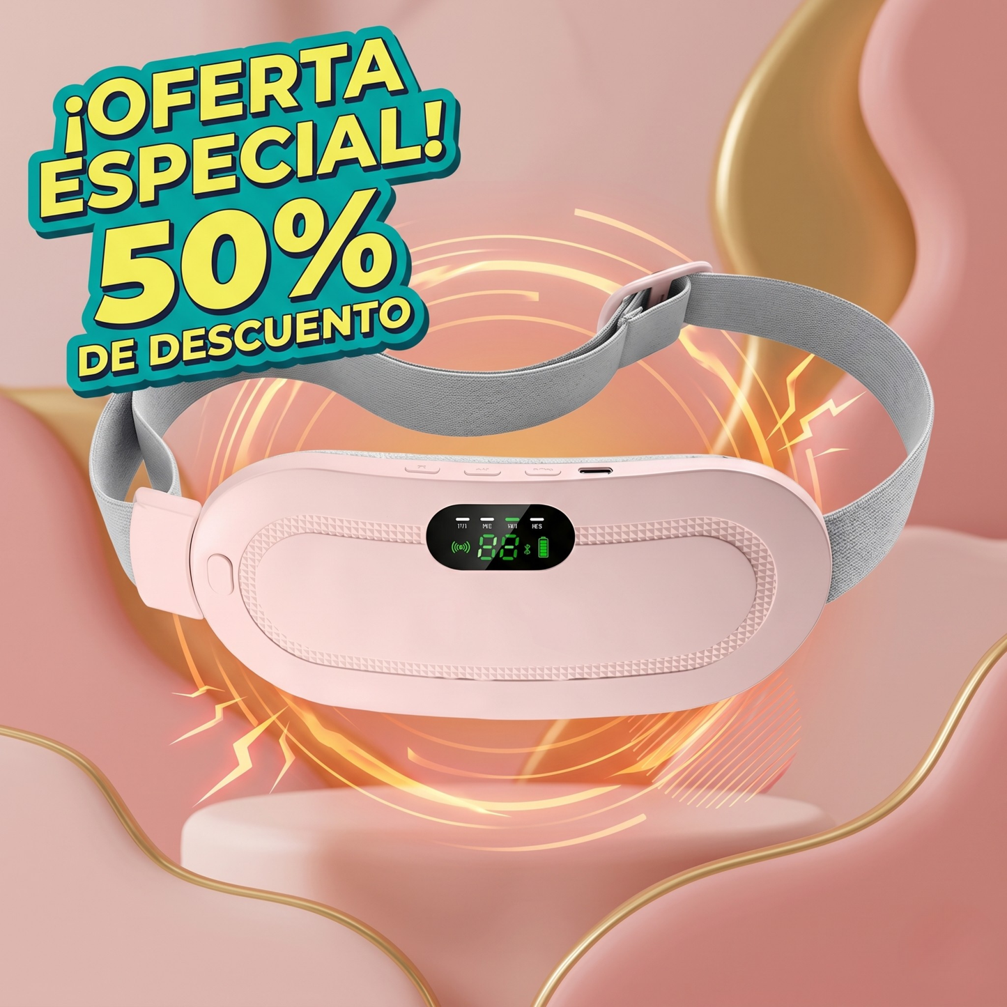 WarmEase Pro — Almohadilla térmica inalámbrica, alivio inmediato del cólico menstrual y dolor lumbar